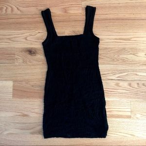 Free People Black Textured Bodycon Mini Dress